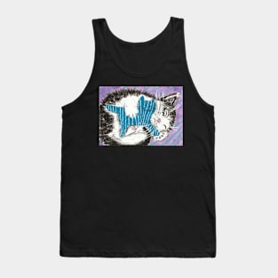 Cute cat kitty sleeping  art Tank Top